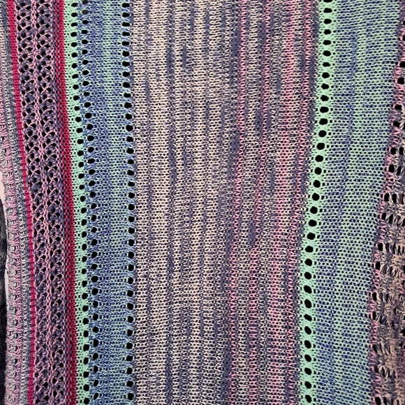 Eyeshadow Multicolor Open-Front Woven Cardigan! Boho! High Low Design, EUC! - Picture 5 of 7
